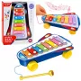 LEAN TOYS Vaikiški cimbolai Raketa ant ratukų Erdvėlaivio lazdelė Mėlyna