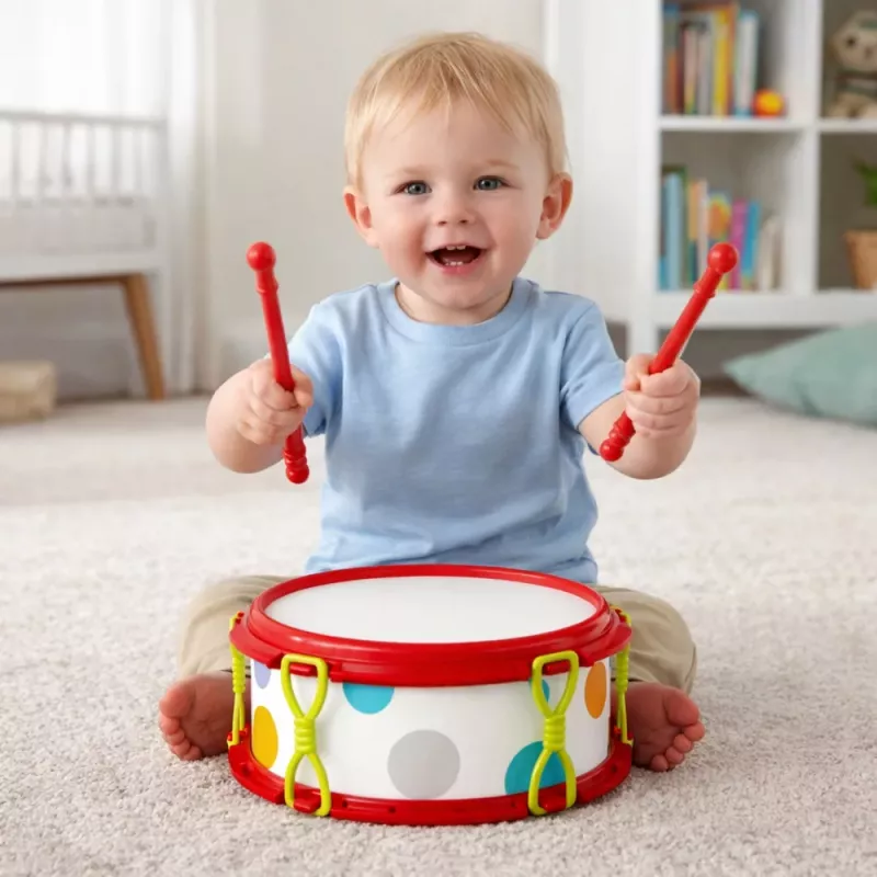 LEAN TOYS Muzikiniai instrumentai vaikams Būgnas Barškučiai Tamburinas Kastanjetės