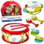 LEAN TOYS Muzikiniai instrumentai vaikams Būgnas Barškučiai Tamburinas Kastanjetės