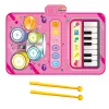 LEAN TOYS Interaktyvus muzikinis šokių kilimėlis, mokomieji būgnai ir pianinas 2 viename