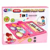 LEAN TOYS Interaktyvus muzikinis šokių kilimėlis, mokomieji būgnai ir pianinas 2 viename