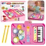 LEAN TOYS Interaktyvus muzikinis šokių kilimėlis, mokomieji būgnai ir pianinas 2 viename