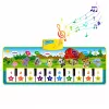 LEAN TOYS Edukacinis muzikinis kilimėlis pianinas gyvūnai instrumentų garsai 100x36 cm