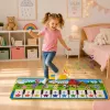 LEAN TOYS Edukacinis muzikinis kilimėlis pianinas gyvūnai instrumentų garsai 100x36 cm