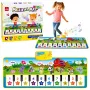 LEAN TOYS Edukacinis muzikinis kilimėlis pianinas gyvūnai instrumentų garsai 100x36 cm