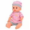 LEAN TOYS Interaktyvi kūdikio lėlė su šlapinimosi funkcija, vežimėliu, lopšiu ir aksesuarais 3-in-1 rinkinys