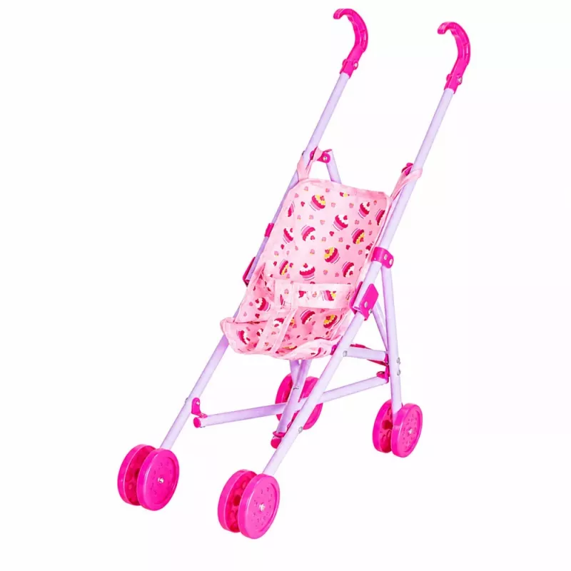 LEAN TOYS 3-in-1 interaktyvus kūdikio lėlės rinkinys su šlapinimosi funkcija, lopšiu ir vežimėliu
