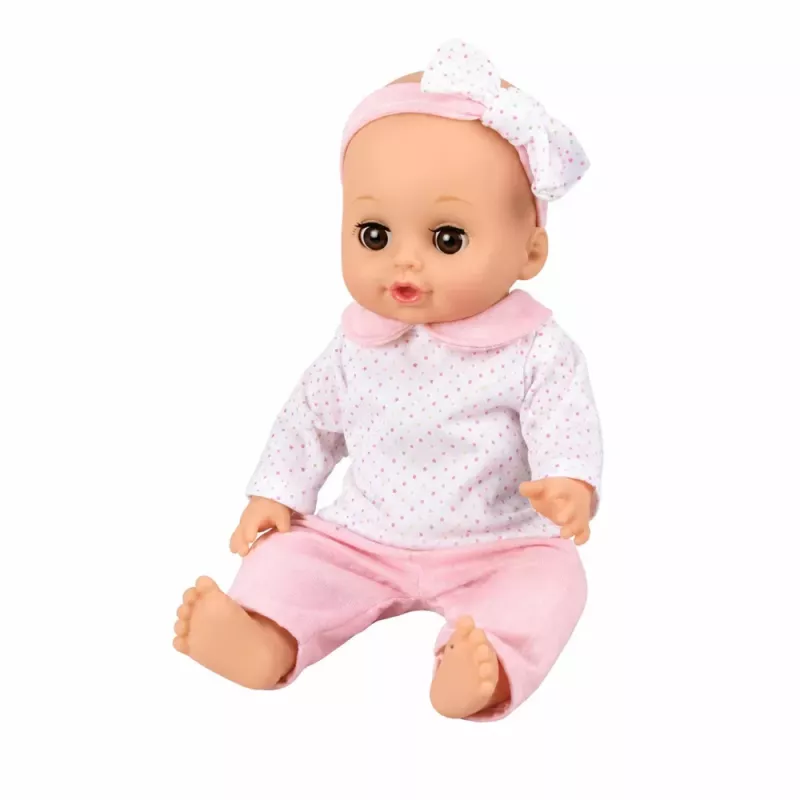 LEAN TOYS 3-in-1 interaktyvus kūdikio lėlės rinkinys su šlapinimosi funkcija, lopšiu ir vežimėliu