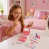 LEAN TOYS Grožio rinkinys vaikų kosmetikos dėžutė Rožinis vienaragis 72 vnt.