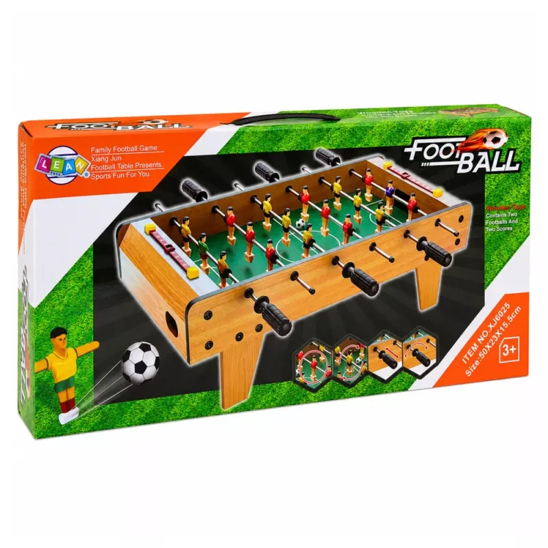 LEAN TOYS Stalo futbolo arkadinis žaidimas Mini medinis stalas 50x25 cm