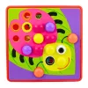 LEAN TOYS Mygtukų mozaikos dėlionė Kūrybinė geometrinė dėlionė Grybukai 46 vnt.
