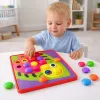 LEAN TOYS Mygtukų mozaikos dėlionė Kūrybinė geometrinė dėlionė Grybukai 46 vnt.