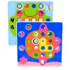 LEAN TOYS Mygtukų mozaikos dėlionė Kūrybinė geometrinė dėlionė Grybukai 46 vnt.