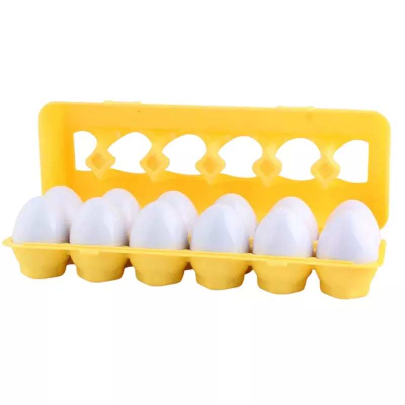 LEAN TOYS Educational Egg Sorter, Shape Matching, Colorful Fruits, 12 vnt.