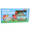 LEAN TOYS Dinozaurų bokšto pusiausvyros žaidimas Vikrumo mediniai blokeliai dėlionė 12 vnt.