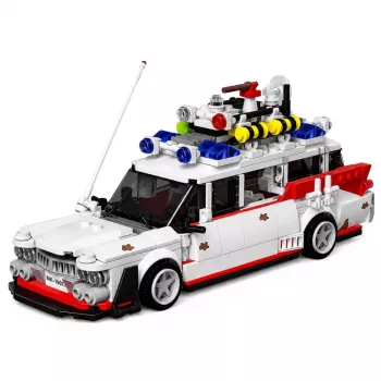 LEAN TOYS Statybiniai blokeliai Automobilis Ghost Bus Baltas 631 vnt.