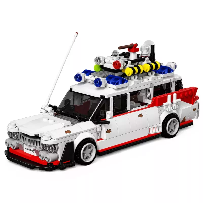 LEAN TOYS Statybiniai blokeliai Automobilis Ghost Bus Baltas 631 vnt.