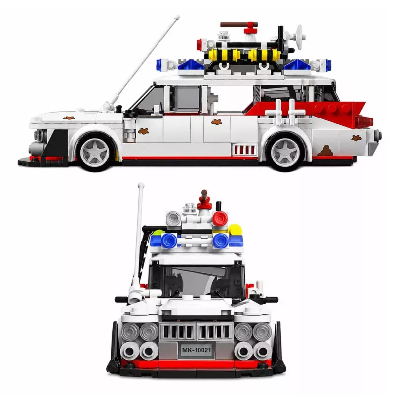 LEAN TOYS Statybiniai blokeliai Automobilis Ghost Bus Baltas 631 vnt.