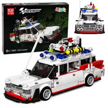 LEAN TOYS Statybiniai blokeliai Automobilis Ghost Bus Baltas 631 vnt.