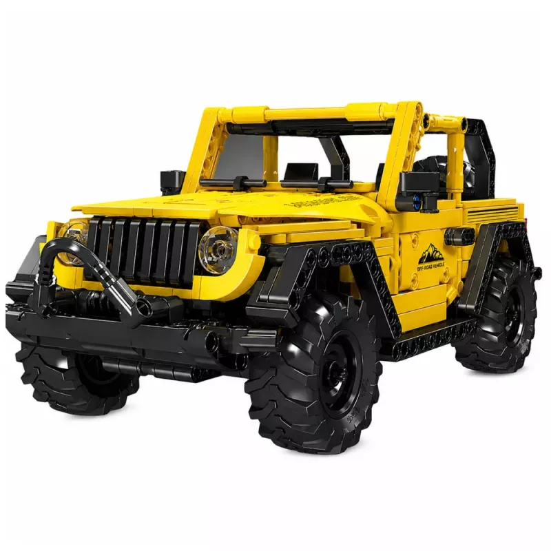 LEAN TOYS Construction Bricks Car Off-Road Vehicle Wrangler Yellow 746 pcs.