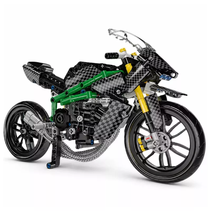 LEAN TOYS Construction Bricks Racing Motorcycle Sports Black 656 pcs.
