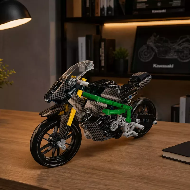 LEAN TOYS Construction Bricks Racing Motorcycle Sports Black 656 pcs.