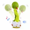 LEAN TOYS Pliušinis šokantis gyvatė interaktyvus muzikinis talismanas žalias