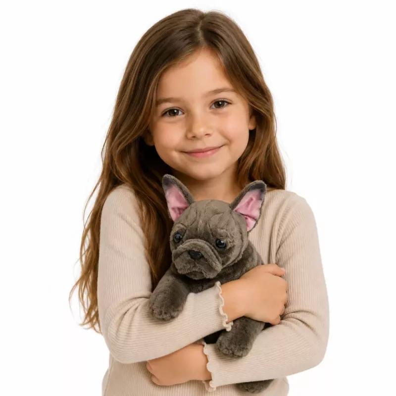 LEAN TOYS Minkštas žaislas Prancūzų buldogas Ruda 22 cm