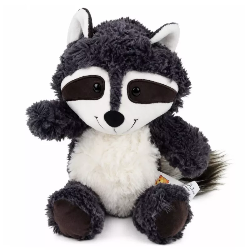 LEAN TOYS Plush Toy Cuddly Animal Raccoon White and Gray 25 cm