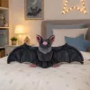 LEAN TOYS Plush Toy Bat with Foldable Wings Gray 57 cm