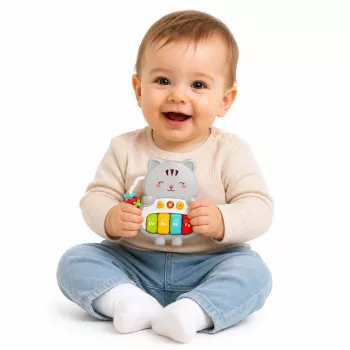 LEAN TOYS Muzikinis žaislas Kačiuko pianinas Mokomasis Mažyliams Melodijos Garsai