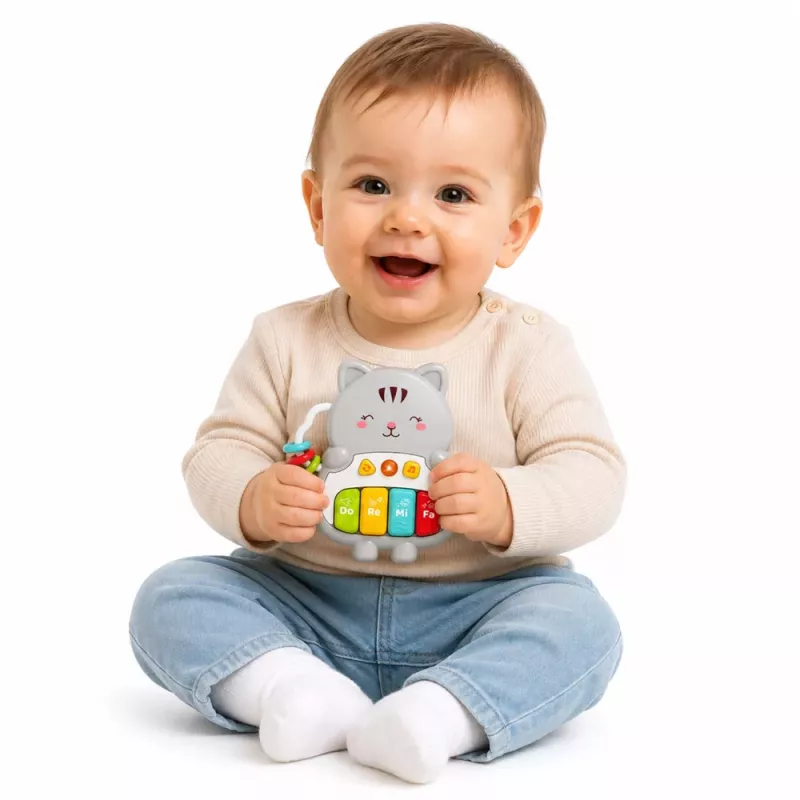 LEAN TOYS Muzikinis žaislas Kačiuko pianinas Mokomasis Mažyliams Melodijos Garsai