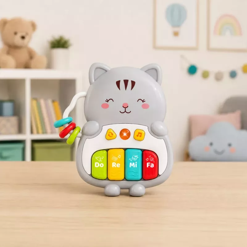 LEAN TOYS Muzikinis žaislas Kačiuko pianinas Mokomasis Mažyliams Melodijos Garsai