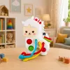 LEAN TOYS Sensorinis žaislas mažiems vaikams Lama su virvelėmis Pop-It karoliukai