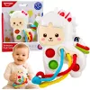 LEAN TOYS Sensorinis žaislas mažiems vaikams Lama su virvelėmis Pop-It karoliukai