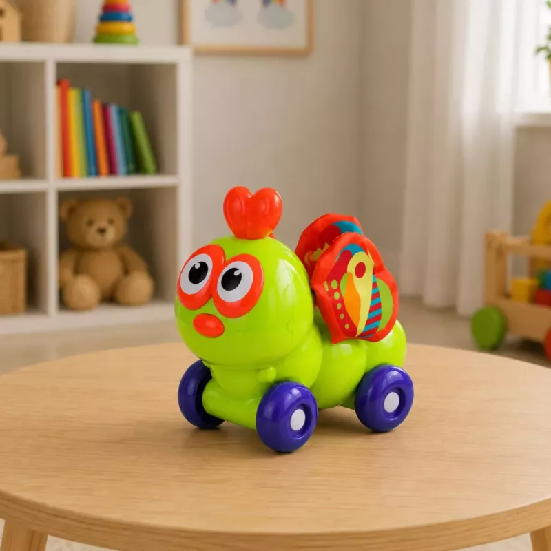 LEAN TOYS Interaktyvus bitės sensorinis automobilis mažyliams, žalias