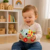 LEAN TOYS Interaktyvus sensorinis žaislas dramblio automobilis mažiems vaikams pilka