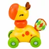 LEAN TOYS Interaktyvus sensorinis žaislas Žirafa automobilis mažiems vaikams Geltona