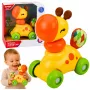 LEAN TOYS Interaktyvus sensorinis žaislas Žirafa automobilis mažiems vaikams Geltona