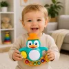 LEAN TOYS Interaktyvus žaislas Pingvino pianinas būgnas karoliukai barškantis kamuolys