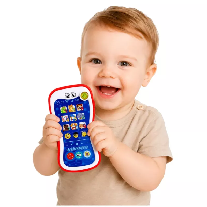 LEAN TOYS Interaktyvus mokomasis telefonas mažiems vaikams su gyvūnų garsais ir švieselėmis