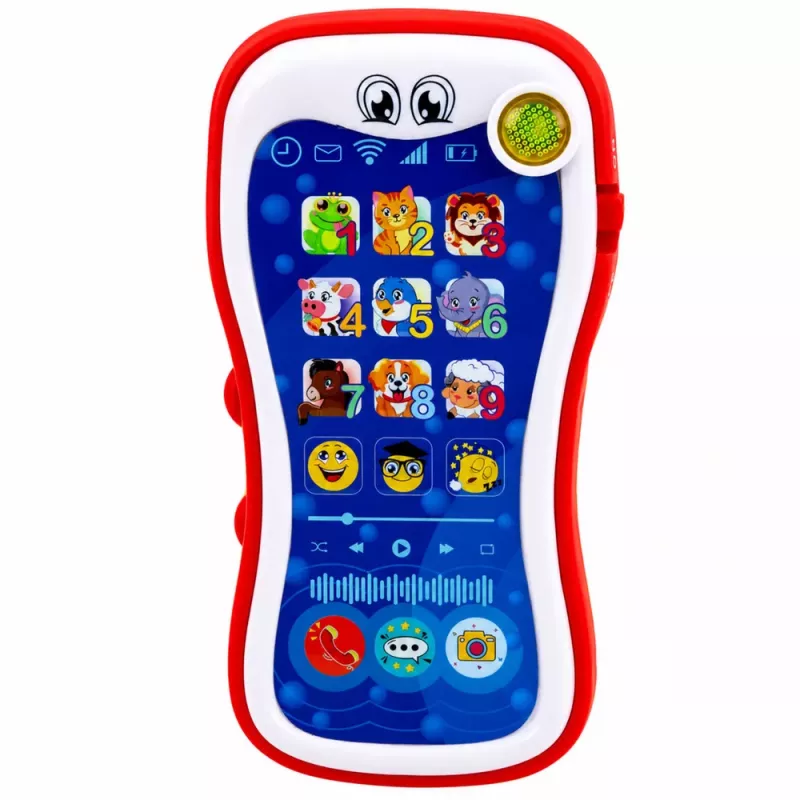 LEAN TOYS Interaktyvus mokomasis telefonas mažiems vaikams su gyvūnų garsais ir švieselėmis