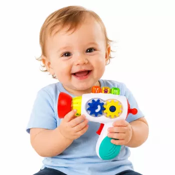 LEAN TOYS interaktyvus kūdikio džiovintuvas su šviesomis, garsais, pavaromis ir kamuoliukais