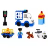 LEAN TOYS City Police Car Set su motorizuotais blokeliais, figūrėlėmis, aksesuarais
