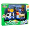 LEAN TOYS City Police Car Set su motorizuotais blokeliais, figūrėlėmis, aksesuarais