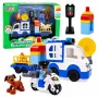 LEAN TOYS City Police Car Set su motorizuotais blokeliais, figūrėlėmis, aksesuarais