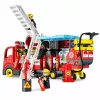 LEAN TOYS Sulankstomas gaisrinis automobilis – statybinių kaladėlių rinkinys su ugniagesių figūrėlėmis, šviesomis ir garsais, 94 dalys