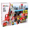 LEAN TOYS Sulankstomas gaisrinis automobilis – statybinių kaladėlių rinkinys su ugniagesių figūrėlėmis, šviesomis ir garsais, 94 dalys