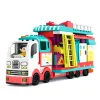 LEAN TOYS Sulankstomas kemperis statybiniai blokeliai figūrėlės šviesos garsai 98 vnt.