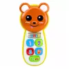 LEAN TOYS Interaktyvus kūdikio telefonas Meškiukas su veidrodžiu, barškučiu, šviesomis ir garsais